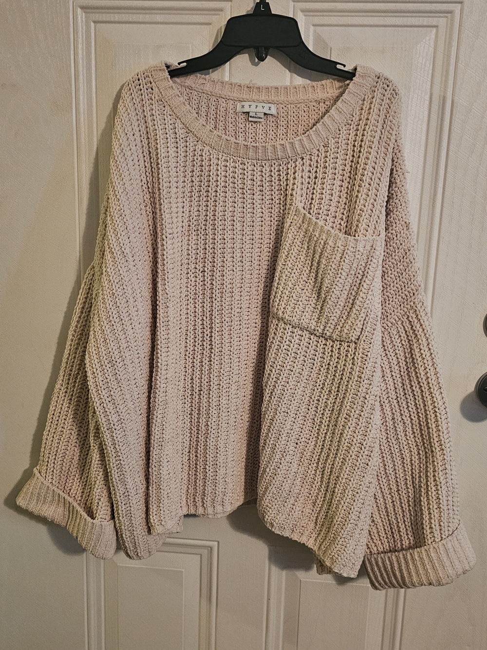 Pink Chunky Pocket Knit Sweater